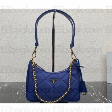 Prada Re-Edition 1995 Chaîne Re-Nylon Mini Hobo Bag 1BC204 Blue 2024