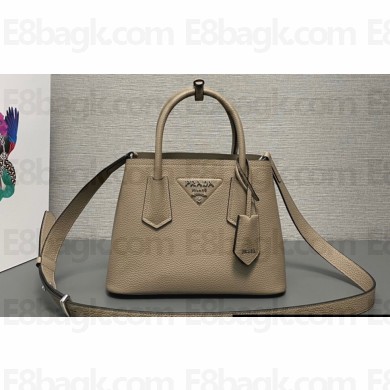 Prada Double leather mini bag 1BG443 Gray 2024