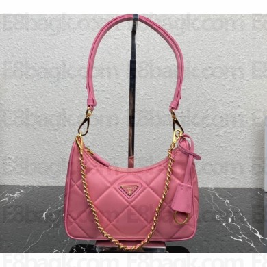 Prada Re-Edition 1995 Chaîne Re-Nylon Mini Hobo Bag 1BC204 Pink 2024