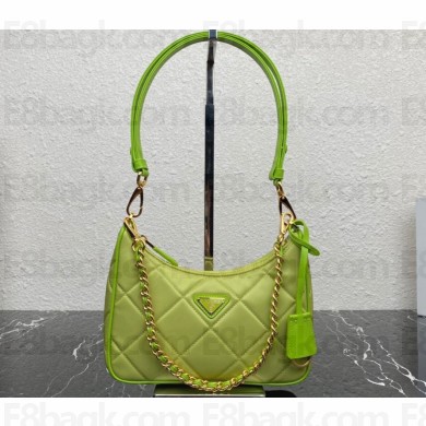 Prada Re-Edition 1995 Chaîne Re-Nylon Mini Hobo Bag 1BC204 Light Green 2024