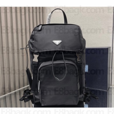 Prada Re-Nylon and Saffiano leather backpack Bag 2VZ135 Black 2024