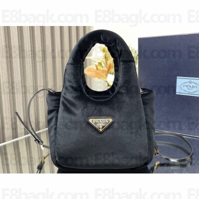 Prada Mini handbag in quilted velvet 1BA410 Black 2024