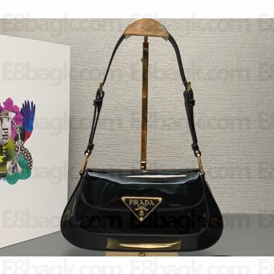 Prada Patent leather shoulder bag 1BD345 Black 2024