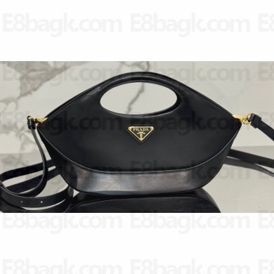 Prada Medium leather handbag 1BA421 Black 2024