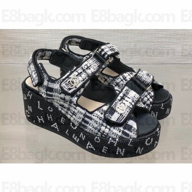 Chanel Strass Heel CC Logo Platform Sandals 02 2024