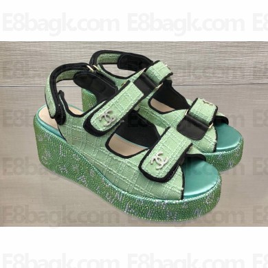 Chanel Strass Heel CC Logo Platform Sandals 05 2024