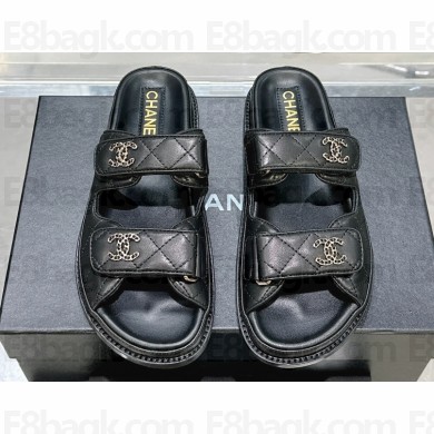 Chanel  CC Logo Beach Mules Sandals 07 2024