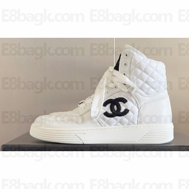 Chanel Quilting CC Logo High-top Sneakers Top Quality 15 2024