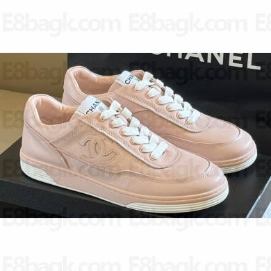 Chanel CC Logo Calfskin Sneakers G39978 Pink 2024