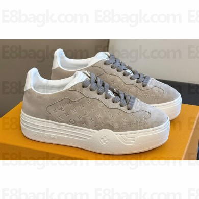 Louis Vuitton LV Groovy Platform Sneakers Monogram-debossed suede calf leather Beige 2024
