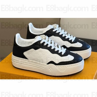 Louis Vuitton LV Groovy Platform Sneakers Monogram-debossed calf leather White/Black 2024