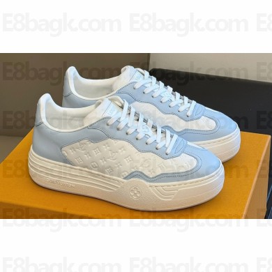 Louis Vuitton LV Groovy Platform Sneakers Monogram-debossed calf leather White/Blue 2024