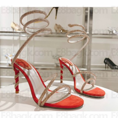 Rene Caovilla Heel 9.5cm Satin Margot Sandals With Degradé Crystals 21 2024