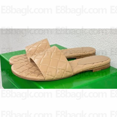 Bottega Veneta Leather Amy Flat mules with Intreccio pattern Nude 2024