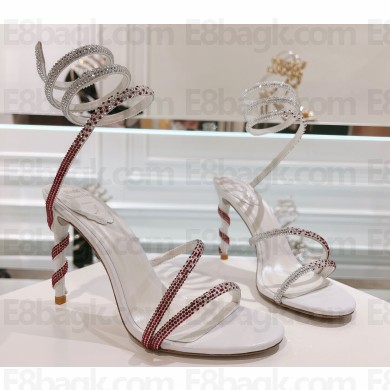 Rene Caovilla Heel 9.5cm Satin Margot Sandals With Degradé Crystals 02 2024