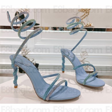 Rene Caovilla Heel 9.5cm Satin Margot Sandals With Degradé Crystals 03 2024