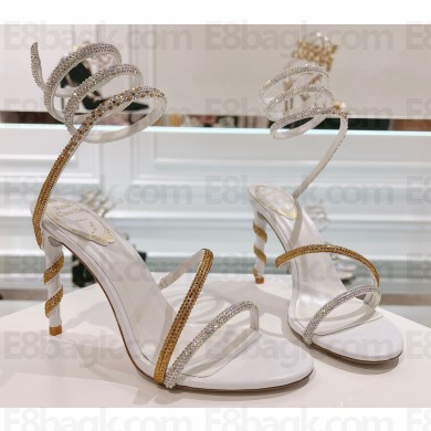 Rene Caovilla Heel 9.5cm Satin Margot Sandals With Degradé Crystals 04 2024