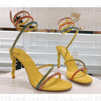 Rene Caovilla Heel 9.5cm Satin Margot Sandals With Degradé Crystals 05 2024