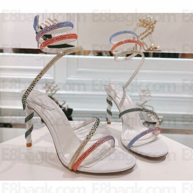 Rene Caovilla Heel 9.5cm Satin Margot Sandals With Degradé Crystals 06 2024