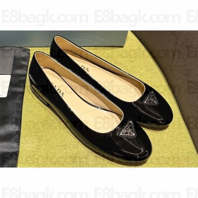 Prada Patent leather ballerinas with rounded line 1F200N Black 2024