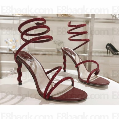 Rene Caovilla Heel 9.5cm Satin Margot Sandals With Degradé Crystals 08 2024