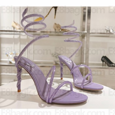 Rene Caovilla Heel 9.5cm Satin Margot Sandals With Degradé Crystals 12 2024