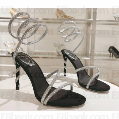 Rene Caovilla Heel 9.5cm Satin Margot Sandals With Degradé Crystals 20 2024