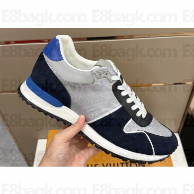 Louis Vuitton Monogram jacquard and suede calf leather Run Away Men's Sneakers Blue 2024