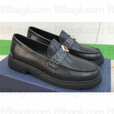 Dior Explorer Men's Loafers in Black Smooth Calfskin and CD Diamond Canvas 2024
