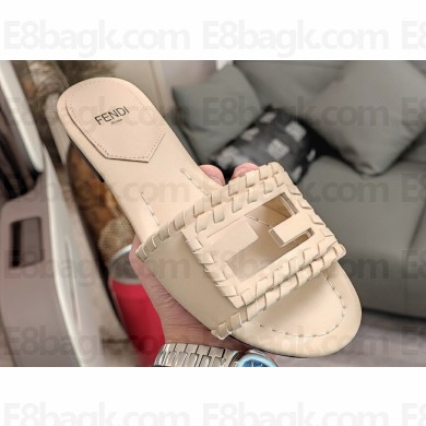 Fendi Baguette leather Slides White with lace-up details 2024