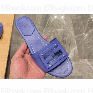 Fendi Baguette leather slides Purple 2024