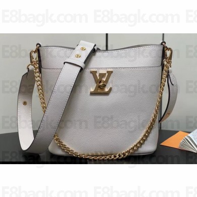 Louis Vuitton Grained calf leather Lock and Walk Bag M24638 Quartz 2024