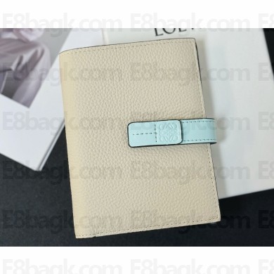 Loewe Medium vertical wallet in soft grained calfskin Creamy
