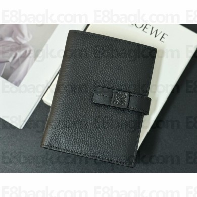 Loewe Medium vertical wallet in soft grained calfskin Black