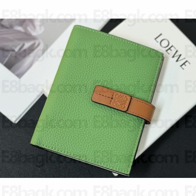 Loewe Medium vertical wallet in soft grained calfskin Green