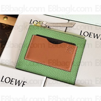 Loewe Large coin cardholder in soft grained calfskin Green