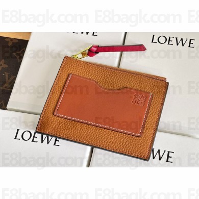 Loewe Large coin cardholder in soft grained calfskin Khaki