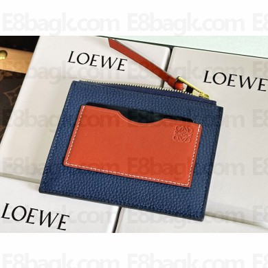 Loewe Large coin cardholder in soft grained calfskin Blue