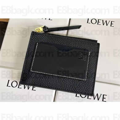 Loewe Large coin cardholder in soft grained calfskin Black