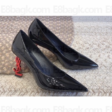 Saint Laurent Heel 8.5cm Opyum Pumps in patent leather 484160 Black/Red