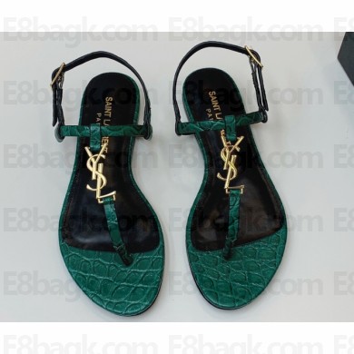 Saint Laurent cassandra sandals in leather 659817 Green 2024