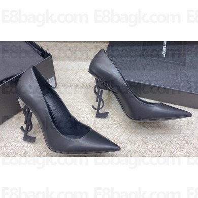 Saint Laurent Heel 10.5cm Opyum Pumps in leather 472011 Black