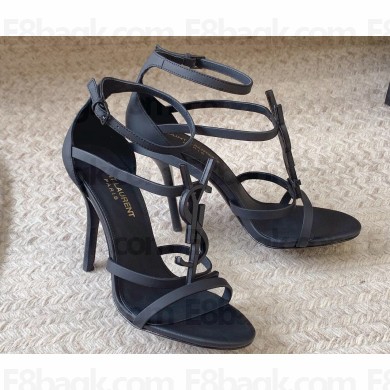Saint Laurent Heel 10cm cassandra Multi-strap sandals So Black 2024