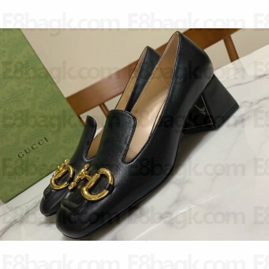 Gucci Heel 5.5cm Pumps with Horsebit in leather Black