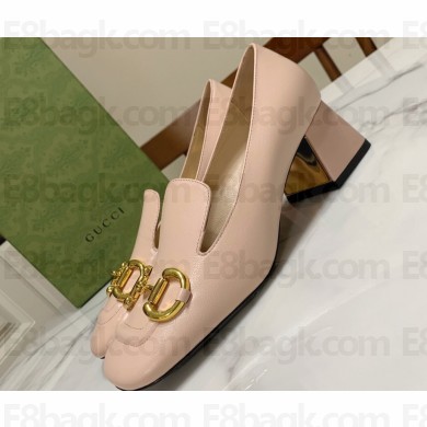 Gucci Heel 5.5cm Pumps with Horsebit in leather Nude