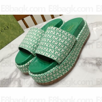 Gucci GG platform Women/Men slide sandals 623212 GG canvas jacquard 07 2024