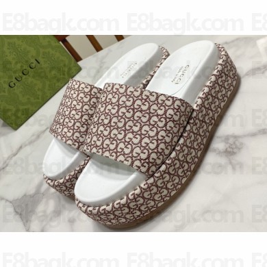 Gucci GG platform Women/Men slide sandals 623212 GG canvas jacquard 06 2024