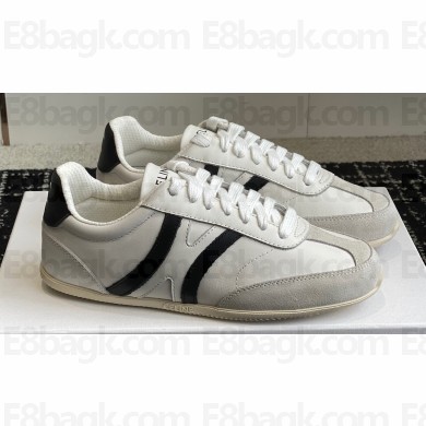 Celine Jogger Low Lace-Up Sneakers In Calfskin & Suede Calfskin White/Black 2024