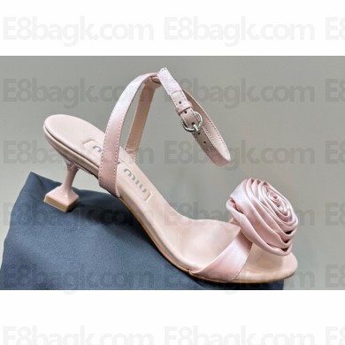 Miu Miu Heel 6.5cm Satin sandals with Rose 5X002E Pink 2024