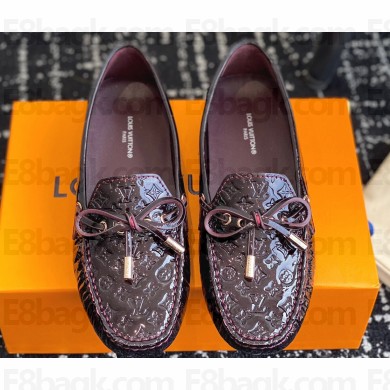 Louis Vuitton Gloria Flat Loafers in Patent Leather Burgundy
